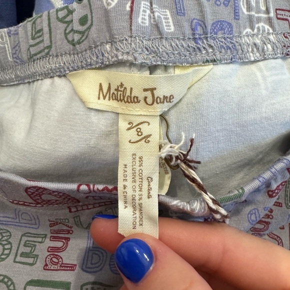 NEW NWT Matilda Jane Girls Gray Wise Words Ruffle Scribble Leggings Pants Size 8 - Picture 10 of 10